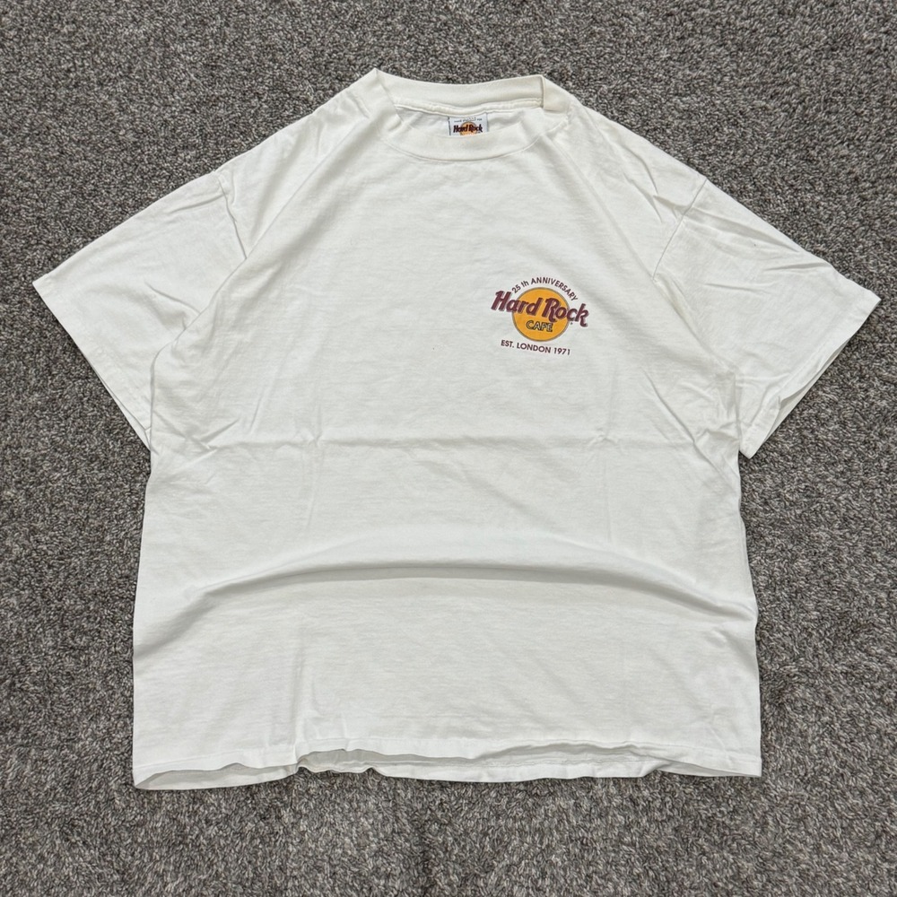 Vintage 90s Hard Rock Cafe 25th Anniversary Shirt Mens XL London 1971 Retro